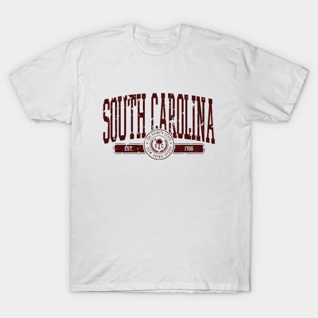 South Carolina Vintage Distressed Palmetto State T-Shirt by FireflyCreative